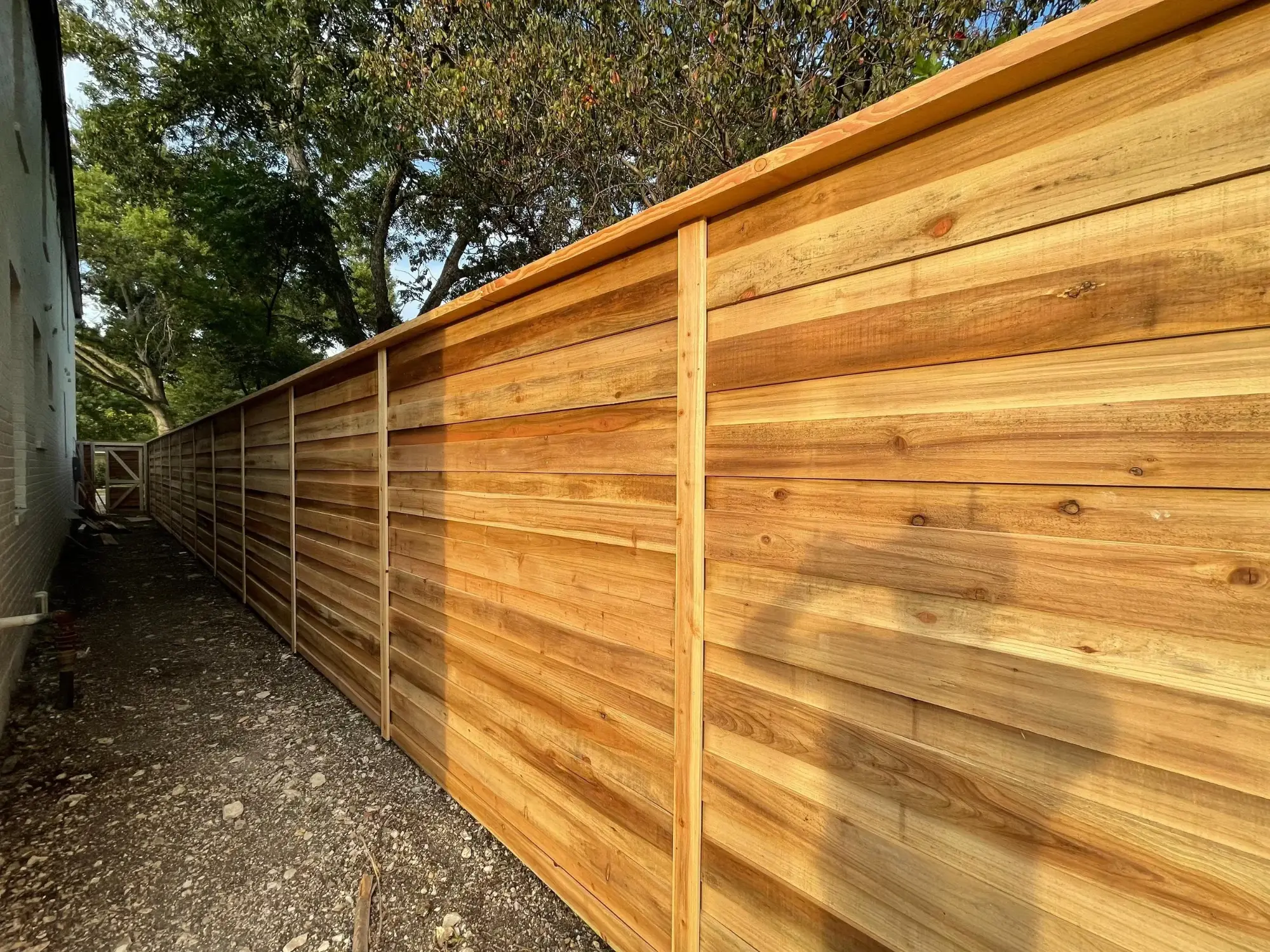 Recent project — horizontal cedar privacy fence in DFW